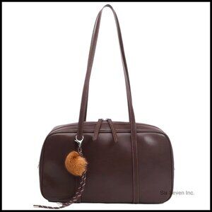 Leather Shoulder Bag Large Structured Tote Purse Work Office Satchel